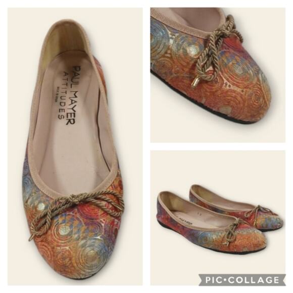 Paul Mayer Attitudes Ballet Flats GUC $245 size 8B S2527 - Picture 1 of 10